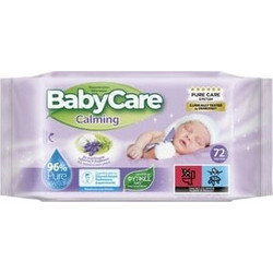 BabyCare Calming Μωρομάντηλα Χωρίς Οινόπνευμα & Parabens με Λεβάντα 72τμχ