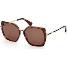 Max Mara MM0136 52E Γυναικεία Γυαλιά Ηλίου Πεταλούδα Μεταλλικά Μαύρα με Καφέ Φακό