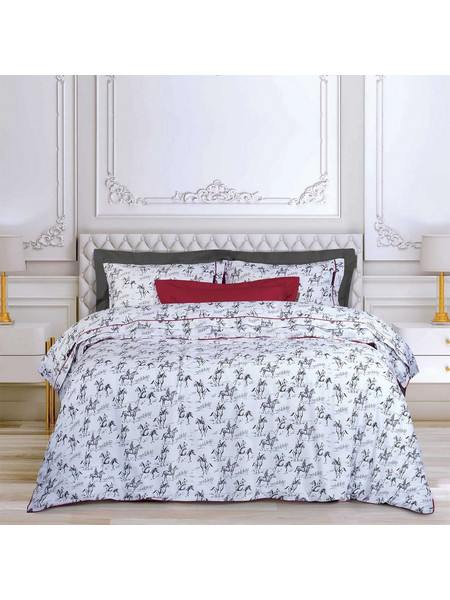 Greenwich Polo Club Σετ Σεντόνια Υπέρδιπλα Βαμβακερά 240x260 Essential 2263 White Black