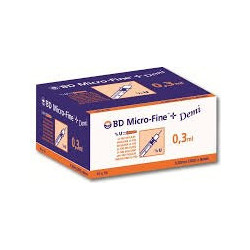 BD Micro-Fine Σύριγγες 0.3ml με Βελόνα Ινσουλίνης 30G 8mm 100τμχ