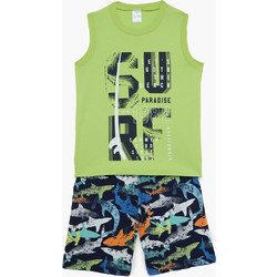 Pretty Baby Παιδική Πιτζάμα Βαμβακερή Καλοκαιρινή Lime Navy Μπλε 63065-2