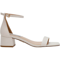 Steve Madden Gena Γυναικεία Πέδιλα Δερμάτινα Εκρού με Χοντρό Χαμηλό Τακούνι SM11003579