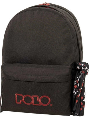 Polo Original Double Scarf Σχολική Τσάντα Πλάτης Γυμνασίου - Λυκείου Ανθρακί 901235-2033