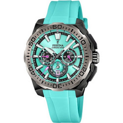Festina Chrono Bike Diver Ανδρικό Ρολόι Χρονογράφος με Τυρκουάζ Καουτσούκ Λουράκι F20726/2