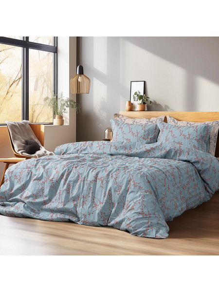 Beauty Home Σετ Σεντόνια Υπέρδιπλα Βαμβακοσατέν 240x270 Emerald Art 12211 Σιέλ