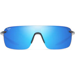 Maui Jim MJ680S-002 Ανδρικά Γυαλιά Ηλίου Μάσκα Μεταλλικά Μαύρα με Μπλε Καθρέπτη Φακό