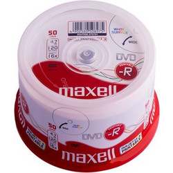 Maxell 275701 Εγγράψιμα DVD-R 16x Printable 4.7GB Cake Box 50τμχ