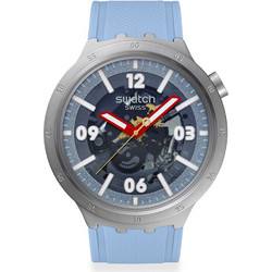 Swatch Ανδρικό Ρολόι με Γαλάζιο Καουτσούκ Λουράκι SB07S122