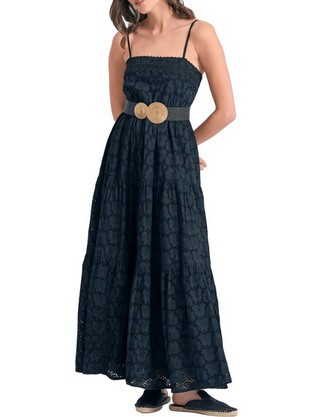 Funky Buddha Maxi Καλοκαιρινό Βραδινό Φόρεμα Μαύρο FBL011-143-13