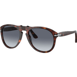 Persol PO649 24/86 Ανδρικά Γυαλιά Ηλίου Aviator Κοκάλινα Καφέ με Μπλε Φακό