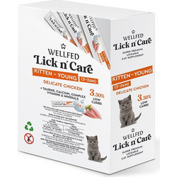 Wellfed Lick n' Care Kitten - Young with Delicate Chicken 15gr