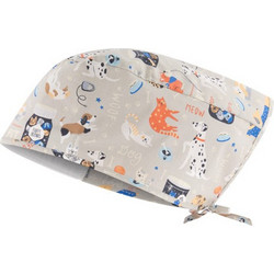 B-Well Adriana Cats & Dogs Ιατρικό Σκουφάκι Βαμβακερό με Σχέδια