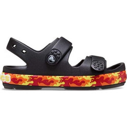 Crocs Toddler Crocband Cruiser Flames Παιδικά Παπούτσια Θαλάσσης για Αγόρι Ανατομικά Μαύρα Πορτοκαλί 211269-001