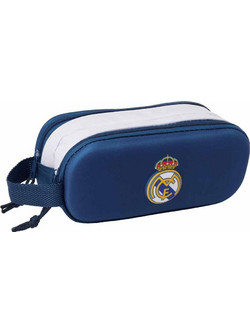 Safta Real Madrid C.F. 3D Κασετίνα Βαρελάκι με 2 Θήκες Navy Μπλε Λευκή 822583512