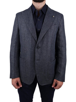 Corneliani Καλοκαιρινό Ανδρικό Σακάκι Υφασμάτινο με Κανονική Εφαρμογή Ανθρακί 93XZ41-9364300
