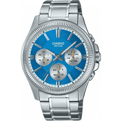 Casio Ανδρικό Ρολόι Χρονογράφος με Ασημί Μεταλλικό Μπρασελέ MTP-1375D-2A2VDF