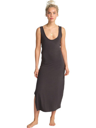 Billabong Take Look Midi Καλοκαιρινό Καθημερινό Φόρεμα Μεταξωτό Μαύρο EBJKD00114-BSD
