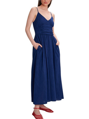 Ale Midi Καλοκαιρινό Καθημερινό Φόρεμα Navy Μπλε 8921111