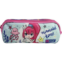 Must Mermaid Time Κασετίνα Βαρελάκι με 2 Θήκες Γαλάζια Ροζ 586295