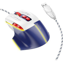 Hoco GM31 Ενσύρματο Gaming Ποντίκι RGB 3600 DPI Blue White