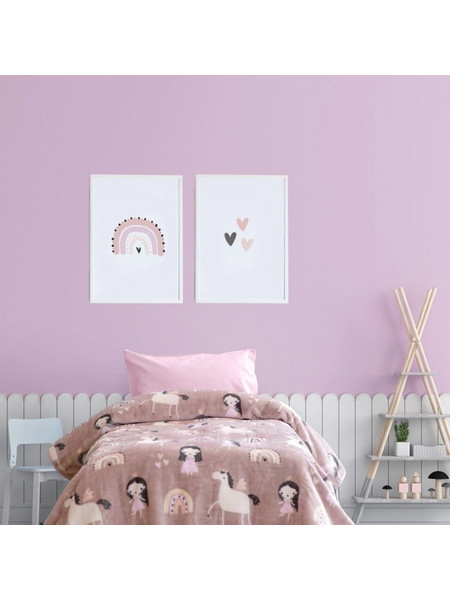 Kocoon Παιδική Κουβέρτα Βελουτέ Princess 160x220 Ροζ