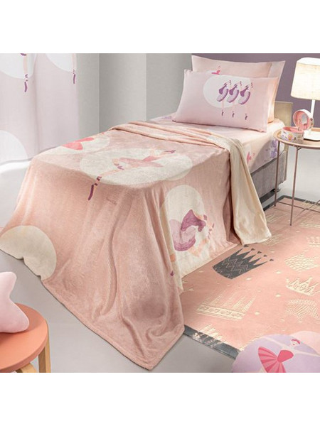 Saint Clair Παιδική Κουβέρτα Fleece Ballerinas 160x220 Ροζ