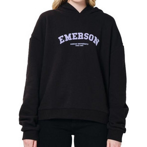 Emerson Γυναικείο Φούτερ Oversized με Κουκούλα Μαύρο 202.EW20.39 Emerson Γυναικείο Φούτερ Oversized με Κουκούλα Μαύρο 202.EW20.39