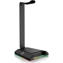 EKSA EK210125 Επιτραπέζια Βάση Ακουστικών με RGB & Θύρα USB Black