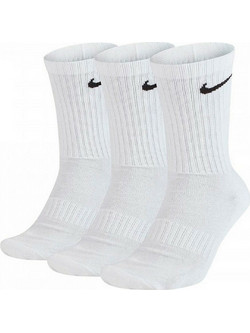 Nike Everyday Cushioned Ανδρικές Κάλτσες Ψηλές Λευκές 3Pack SX7664-100