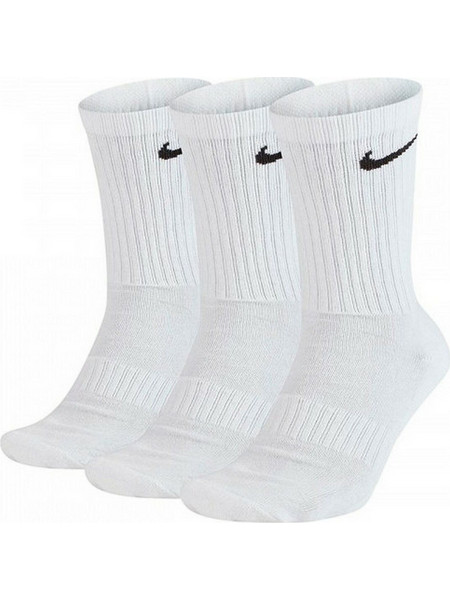 Nike Everyday Cushioned Ανδρικές Κάλτσες Ψηλές Λευκές 3Pack SX7664-100