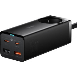 Baseus GaN3 Pro PowerStrip Βάση Φόρτισης με Καλώδιο USB-C με 2 Θύρες USB-A & 2 Θύρες USB-C 65W Quick Charge 4.0 & Power Delivery