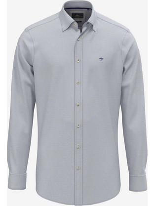 Fynch Hatton Soft Oxford Ανδρικό Πουκάμισο Βαμβακερό Μακρυμάνικο Κανονική Γραμμή Γαλάζιο 1508-8403-638
