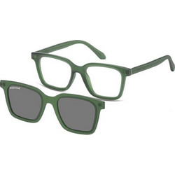 Sunoptic TRC-25E Ανδρικός Σκελετός Γυαλιών Οράσεως με Clip-On Κοκάλινος Πράσινος
