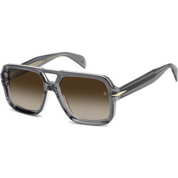 David Beckham DB7151/S CBL/HA Ανδρικά Γυαλιά Ηλίου Aviator Κοκάλινα Γκρι με Καφέ Φακό