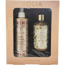 Eolia Gold Orchid Shimmer Body Lotion 250ml + Gold Orchid Body Gel Oil Scrub 250ml