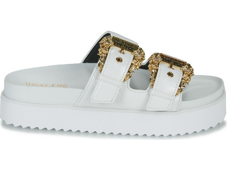 Versace Jeans Couture Καλοκαιρινές Γυναικείες Πλατφόρμες Χαμηλές Λευκές 74VA3SM1-ZS539-003