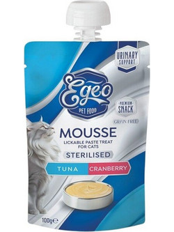 Egeo Pet Food Mousse Sterilised with Tuna & Cranberry 100gr