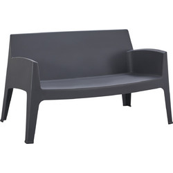 HomeMarkt Sleek Διθέσιος Καναπές Εξωτερικού Χώρου Πολυπροπυλενίου Γκρι 118x48.5x73cm HM6366.10