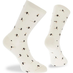 Walk Yoga Bamboo Γυναικείες Κάλτσες Εκρού με Σχέδια W331-9
