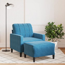 vidaXL Πολυθρόνα με Υποπόδιο Βελούδινη Μπλε 3278266