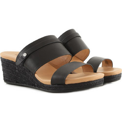 UGG Ebele Καλοκαιρινές Γυναικείες Πλατφόρμες Χαμηλές Μαύρες 1124993-BLLE