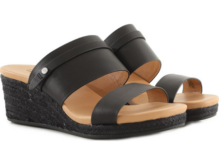 UGG Ebele Καλοκαιρινές Γυναικείες Πλατφόρμες Χαμηλές Μαύρες 1124993-BLLE