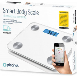Platinet Smart Ζυγαριά με Λιπομέτρηση & Bluetooth White