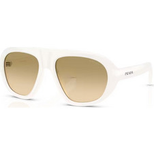 Prada PRC05S 17K20S Γυναικεία Γυαλιά Ηλίου Μάσκα Κοκάλινα Λευκά με Καφέ Φακό