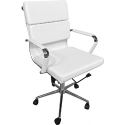 PoliHome Veilstone Low Καρέκλα Γραφείου με Ανάκλιση Λευκή 162883719