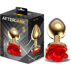 LateToBed Afterdark Rose Small Πρωκτική Σφήνα 7.8cm Κόκκινη Χρυσή AD-566