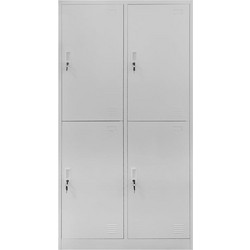 Nextdeco Τετράφυλλος Μεταλλικός Φοριαμός Εξωτερικού Χώρου Γκρι 90x45x185cm 32855