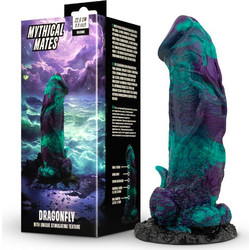 Mythical Mates Dragonfly Dildo με Βεντούζα 22.6cm Μωβ Πράσινο