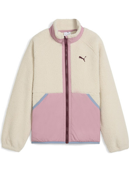 Puma Παιδική Ζακέτα Fleece με Φερμουάρ Μπεζ Ροζ 688405-87
