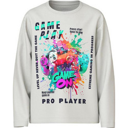 Name It Game On Παιδικό T-Shirt Μακρυμάνικο Εκρού 13238399